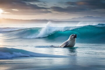 A friendly seal waving from the shore