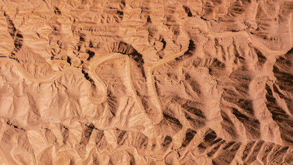 aerial view of desert dry