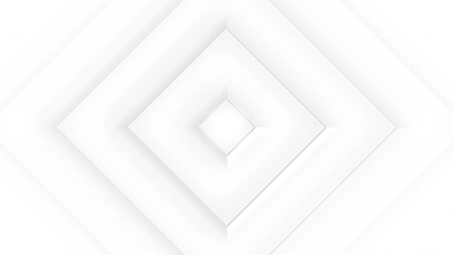 White diamond shape minimal design motion background. Seamless looping animation