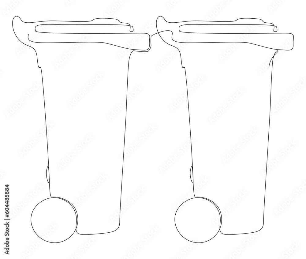 Poster one continuous line of garbage bin. thin line illustration vector concept. contour drawing creative 