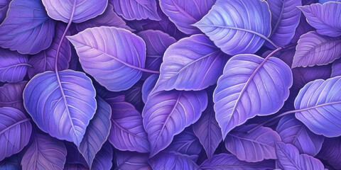 Purple leaf tropicalpattern copy space background  by generative AI tools