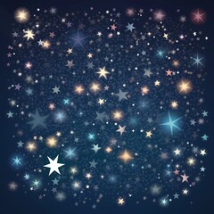 Obraz na płótnie Canvas A star pattern of stars and sparkles on a dark blue background