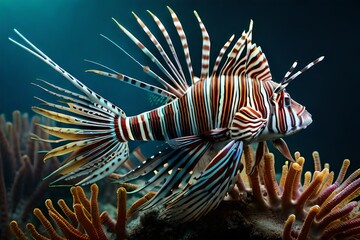 A stunning lionfish with its vibrant spines