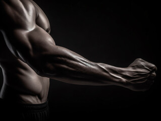 Close-up Arm muscles biceps Generative ai