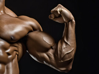 Fototapeta na wymiar Close-up Arm muscles biceps Generative ai