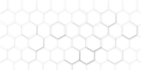 White hexagon 3D background texture
