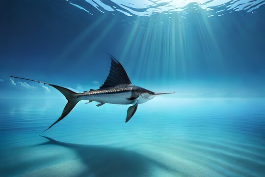 A majestic sailfish swimming through the water