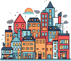 Fototapeta premium Buildings vector illustration.