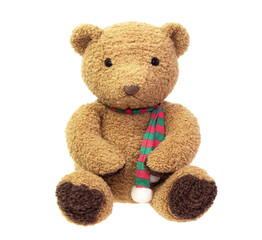Brown teddy bear baby toy isolated on transparent background.PNG format