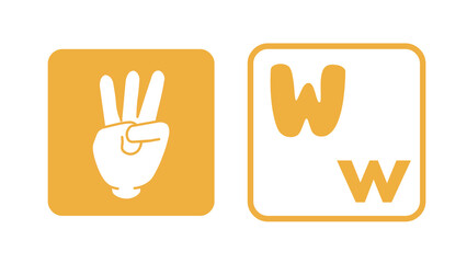 Obraz premium Aprende el lengua de señas! Aprendiendo Lengua de Señas Colombiana dactilología W