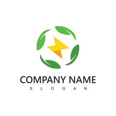 Green Energy Logo, Nature Power Icon