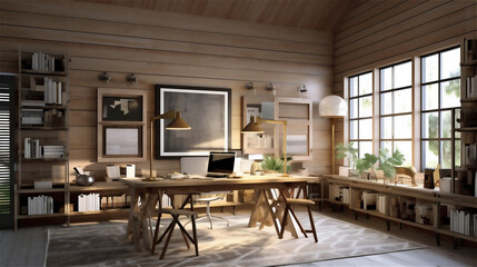 Generative AI, Modern Farmhouse Home Office