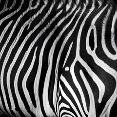 A zebra pattern of stripes in black and white