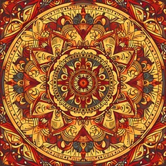 Mandala pattern in bright, warm colours