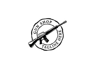 Creative Gun Logo Design. Gun Logo Template Ready to Use. Gun Vector