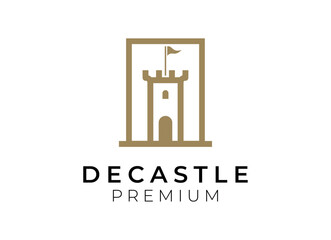 Classic Castle Tower Logo Design. Castle Logo Design Template.