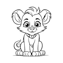 lion, cartoon, vector, for coloring