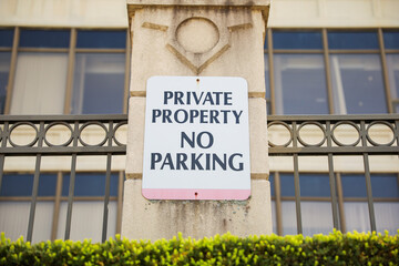 'No Parking' sign. Symbolizing rules, compliance, and maintaining order in public spaces. Order and...
