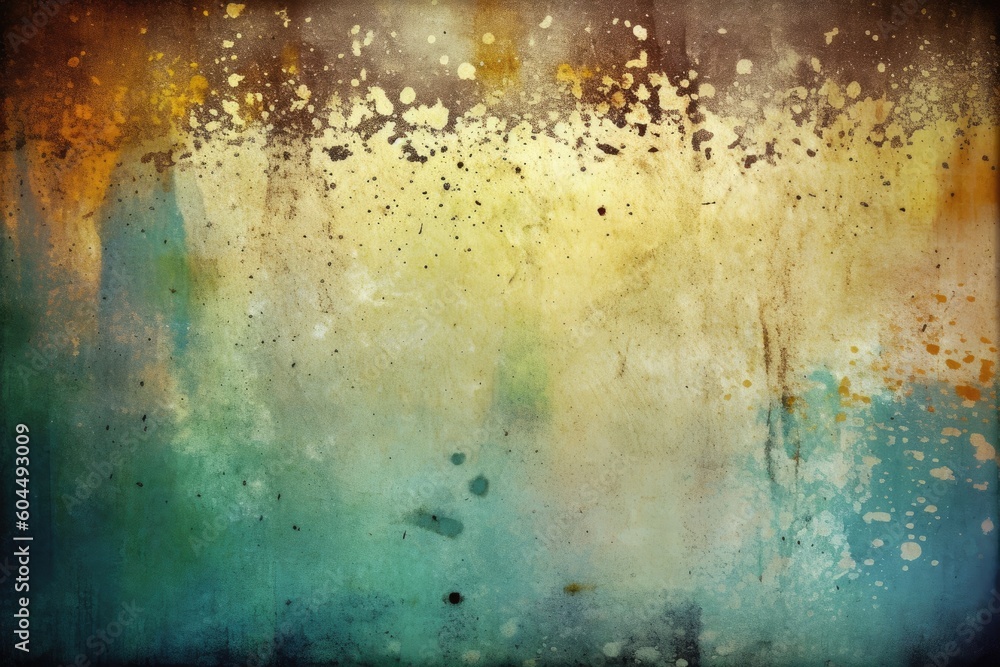Poster grungy background with yellow and blue colors generative ai