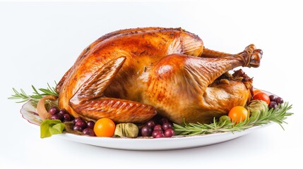 Thanksgiving, thanksgiving country dinner, Thanksgiving Turkey, isolated on white Generative AI