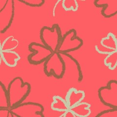 seamless pattern clover leaves fabric design print wrapping paper digital illustration texture wallpaper 