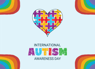 Autism Awareness Day Banner Vector illustration