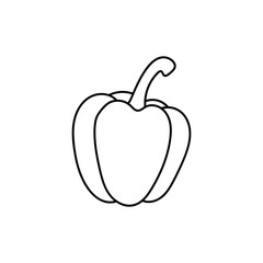 Spicy Red Bell Pepper Line Simple Logo