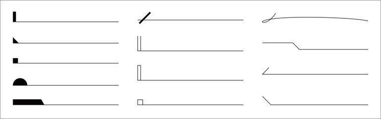 線幅調整可能なシンプルな見出しラインのセット