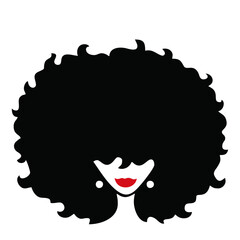 silhouette of a person with a hair afro