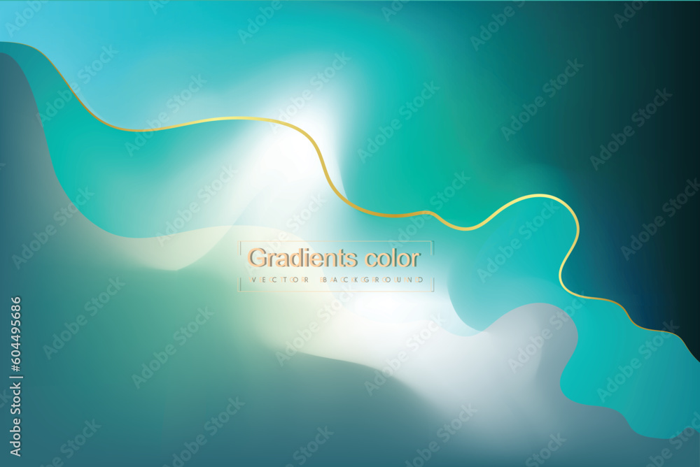 Aufkleber green blurred gradient smooth abstract background. vector horizontal template for digital landing pa