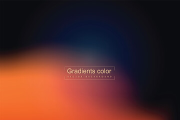 Orange and dark blue gradient smooth abstract background. Vector horizontal template for digital landing page