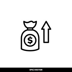 Money icon vector illustration logo template for many purpose. Isolated on white background.
