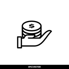 Money icon vector illustration logo template for many purpose. Isolated on white background.