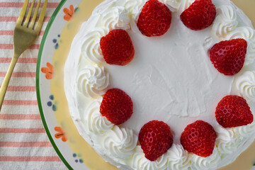 メキシコの伝統的なデザート　パステル・デ・トレス・レチェス（３種のミルクのケーキ）Traditional Mexican dessert Pastel de tres leches (three milk cake or tres leches cake)
