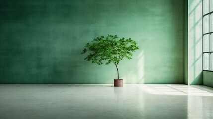 A stunning image of a minimalist green, showcasing the magical elegance found in simplicity. AI generative