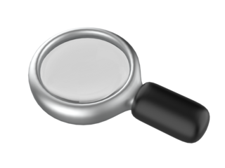 Magnifying glass with transparent background or  Magnifier loupe search. Png transparency