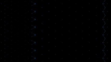 Neon geometric signals run quickly from left to right against a black background. - Powered by Adobe
