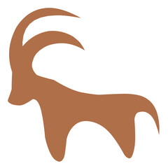 Stylised real kazakh petroglyphs of animals and hunters with pattern