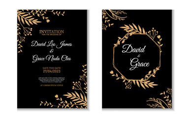 Luxury wedding invitation template