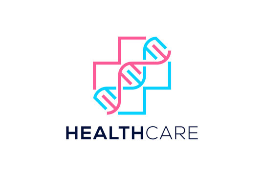 Medical health dna logo design symbol