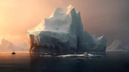 Fototapeta na wymiar iceberg in the fog