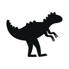 Flat vector silhouette illustration of megalosaurus dinosaur