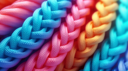 Vibrant Pastel Neoprene Spaghetti: A 4D Dimension Background with Hyper-Detailed Photorealism. High-Quality, 8K, Stock Photo with Cinematic Lighting and Crystal Clear Details. Perfect for Advertising 