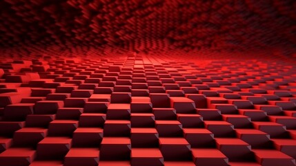 A surface that is red and features numerous geometric figures with repeated shaped patterns. Generative AI	