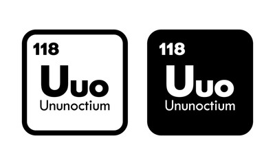 Ununoctium icon set. vector template illustration  for web design