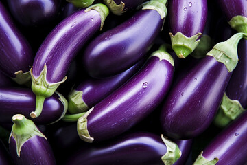 A background photo of Ripe Eggplants, Generative AI