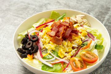 Bacon, Egg, Lettuce Vegetable Salad