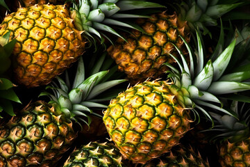 A background photo of pineapples, Generative AI