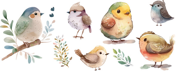 bird nature watercolor neutral colors for kids simple drawing childish cute
