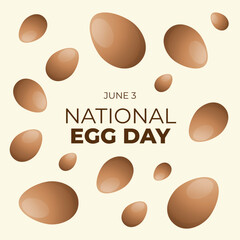 Obraz premium national egg day design template for celebration. national egg day event design. egg vector illustration. eggs heart shape. flat design. generative ai.